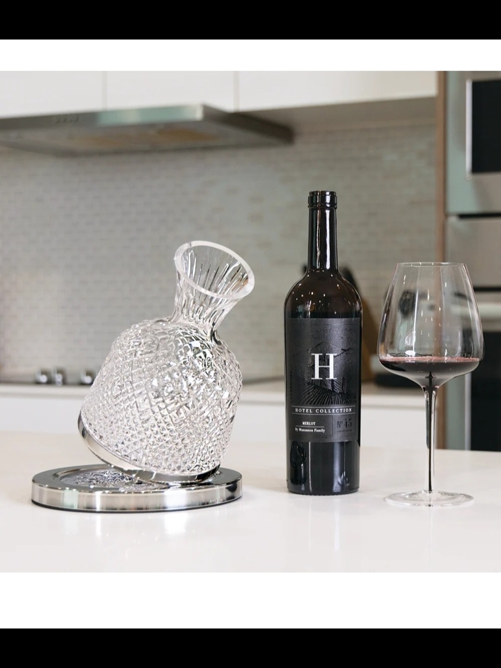 Hotel Collection Crystal Swirl Wine Decanter